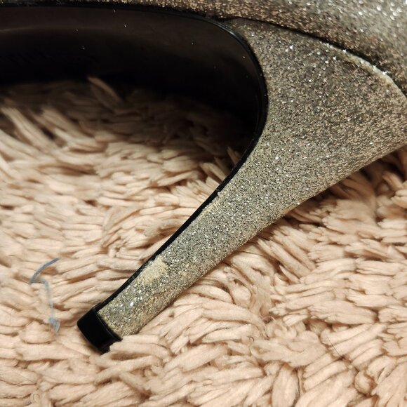 Calvin Klein, stiletto heels, color is silver with glitter, size 8.5 - Picture 5 of 6